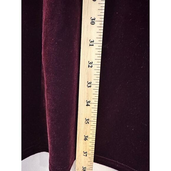 Vintage 90s Womens Dark Academia Whimsigoth Burgundy Velvet Collared Dress 6 - Picture 7 of 7